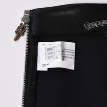 画像をギャラリービューアに読み込む, 新品同様 CHROME HEARTS クロムハーツ ダブルダガージップ レザーミニスカート サイズS ブラック ラムレザー シルバー925 中古 4a006114