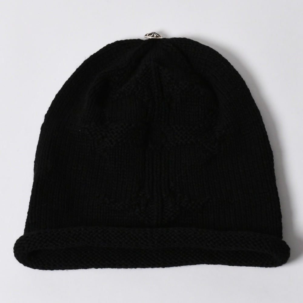 新品未使用 CHROME HEARTS クロムハーツ CASHMERE KNITTED CROSS BEANIE カシミヤ CGクロス ニットビーニー ONE SIZE 24cm 中古 4a005512