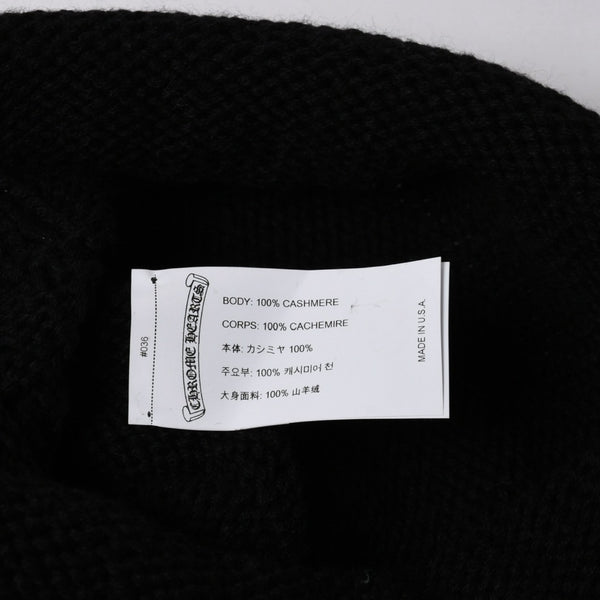 新品未使用 CHROME HEARTS クロムハーツ CASHMERE KNITTED CROSS BEANIE カシミヤ CHクロス ニットビーニー ONE SIZE 24cm 中古 4a005512