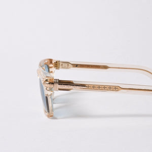 新品同様 CHROME HEARTS クロムハーツ TRYPOLEAGAIN サングラス アイウェア サイズ52□20-146 クロスボール装飾 クリア ブルー 中古 4a006159