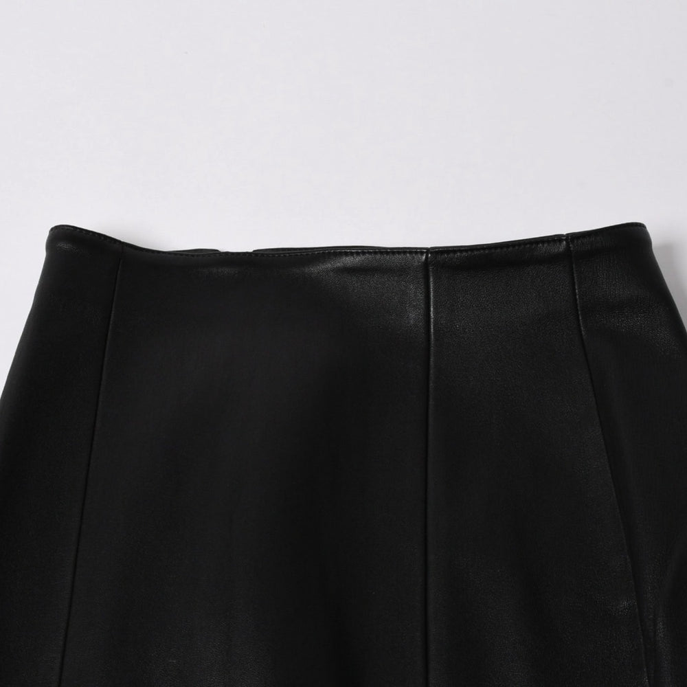 Like new CHROME HEARTS Double Dagger Zip Leather Mini Skirt Size S Black Lamb Leather Silver 925 Used 4a006114