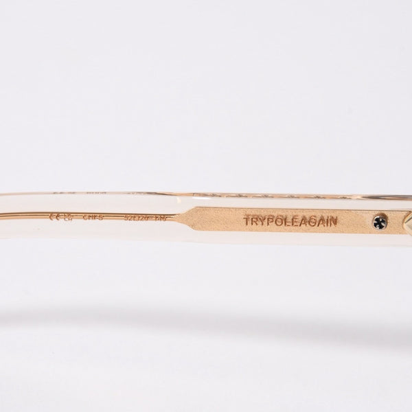 新品同様 CHROME HEARTS クロムハーツ TRYPOLEAGAIN サングラス アイウェア サイズ52□20-146 クロスボール装飾 クリア ブルー 中古 4a006159