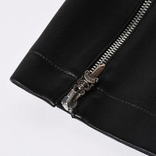画像をギャラリービューアに読み込む, 新品同様 CHROME HEARTS クロムハーツ ダブルダガージップ レザーミニスカート サイズS ブラック ラムレザー シルバー925 中古 4a006114