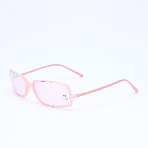 CHANEL シャネル スクエア型サングラス アイウェア 5043-B c.671/58 サイズ55□16 135 ココマーク ラインストーン クリアピンク 良品 中古 4a006206