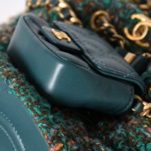 画像をギャラリービューアに読み込む, 新品同様 CHANEL シャネル スモールバックパック AS3947 ランダム番台 ココマーク ツイード ラムスキン グリーン ゴールド金具 中古 4a006136
