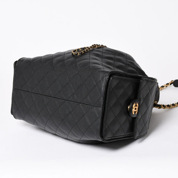 極美品 CHANEL シャネル CHANEL 25 ミディアム チェーンワンショルダーバッグ AS5311 ココマーク キャビアスキン ブラック 中古 4a006147