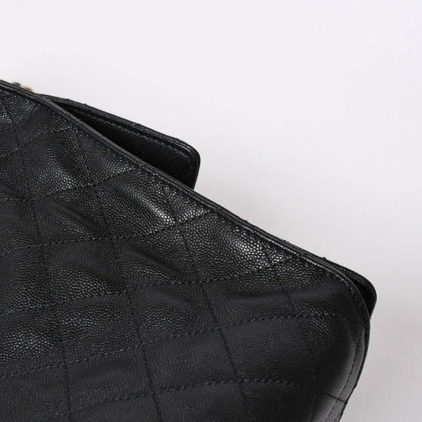 極美品 CHANEL シャネル CHANEL 25 ミディアム チェーンワンショルダーバッグ AS5311 ココマーク キャビアスキン ブラック 中古 4a006147