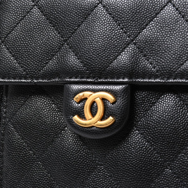 極美品 CHANEL シャネル CHANEL 25 ミディアム チェーンワンショルダーバッグ AS5311 ココマーク キャビアスキン ブラック 中古 4a006147