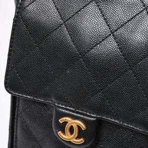 極美品 CHANEL シャネル CHANEL 25 ミディアム チェーンワンショルダーバッグ AS5311 ココマーク キャビアスキン ブラック 中古 4a006147