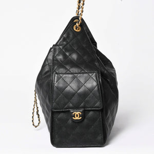極美品 CHANEL シャネル CHANEL 25 ミディアム チェーンワンショルダーバッグ AS5311 ココマーク キャビアスキン ブラック 中古 4a006147