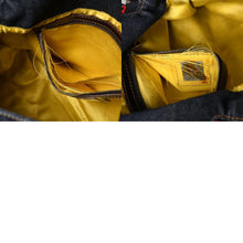 画像をギャラリービューアに読み込む, FENDI フェンディ マンマバケット ワンショルダーバッグ フラワーモチーフ ビーズ デニム ネイビー シルバー金具 良品 中古 4a006046