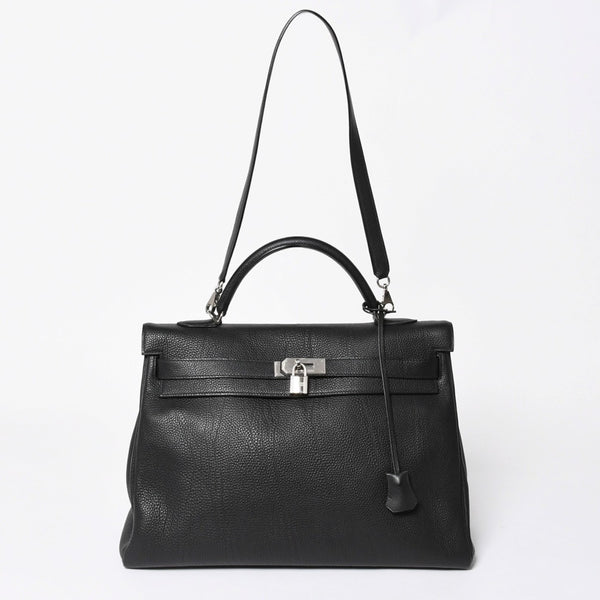 極美品 HERMES エルメス ケリー 40 ハンドバッグ 2WAY ブラック 内縫い トゴ シルバー金具 ◻︎H刻印 中古 4a006329