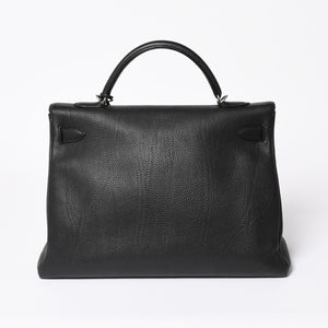 極美品 HERMES エルメス ケリー 40 ハンドバッグ 2WAY ブラック 内縫い トゴ シルバー金具 ◻︎H刻印 中古 4a006329
