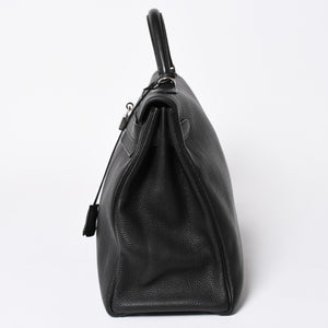極美品 HERMES エルメス ケリー 40 ハンドバッグ 2WAY ブラック 内縫い トゴ シルバー金具 ◻︎H刻印 中古 4a006329
