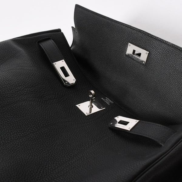 極美品 HERMES エルメス ケリー 40 ハンドバッグ 2WAY ブラック 内縫い トゴ シルバー金具 ◻︎H刻印 中古 4a006329