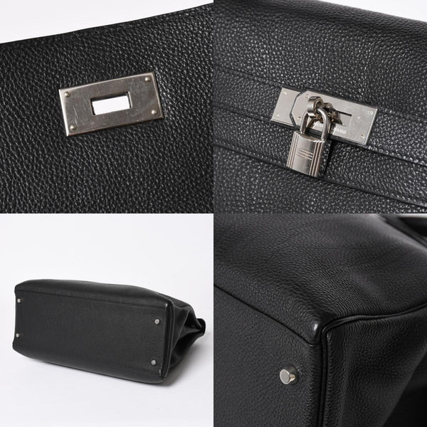 極美品 HERMES エルメス ケリー 40 ハンドバッグ 2WAY ブラック 内縫い トゴ シルバー金具 ◻︎H刻印 中古 4a006329