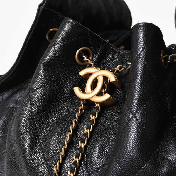極美品 CHANEL シャネル CHANEL 25 ミディアム チェーンワンショルダーバッグ AS5311 ココマーク キャビアスキン ブラック 中古 4a006147