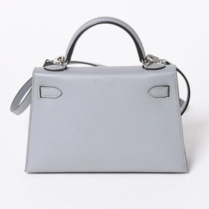 新品同様 HERMES エルメス MINI KELLY 2 ミニケリー2 2WAYバッグ ヴォーマダム グリパンタン パラジウム金具 K刻印 2025年製 中古 4a006257