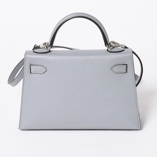 新品同様 HERMES エルメス MINI KELLY 2 ミニケリー2 2WAYバッグ ヴォーマダム グリパンタン パラジウム金具 K刻印 2025年製 中古 4a006257