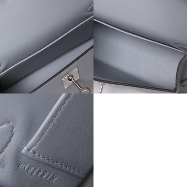 新品同様 HERMES エルメス MINI KELLY 2 ミニケリー2 2WAYバッグ ヴォーマダム グリパンタン パラジウム金具 K刻印 2025年製 中古 4a006257