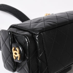 新品同様 CHANEL シャネル ラージ ホーボー ワンショルダーバッグ AS5339 ランダム番台 ココマーク ラムスキン ブラック 中古 4a006148