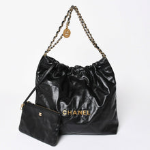 画像をギャラリービューアに読み込む, 新品同様 CHANEL シャネル CHANEL 22 ミディアム チェーンワンショルダーバッグ AS3261 ココマーク シャイニーカーフスキン 中古 4a006150