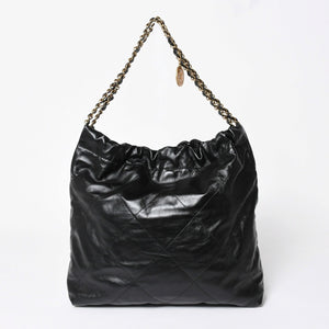 新品同様 CHANEL シャネル CHANEL 22 ミディアム チェーンワンショルダーバッグ AS3261 ココマーク シャイニーカーフスキン 中古 4a006150