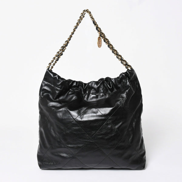 新品同様 CHANEL シャネル CHANEL 22 ミディアム チェーンワンショルダーバッグ AS3261 ココマーク シャイニーカーフスキン 中古 4a006150