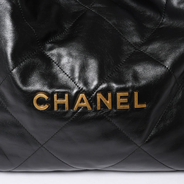 新品同様 CHANEL シャネル CHANEL 22 ミディアム チェーンワンショルダーバッグ AS3261 ココマーク シャイニーカーフスキン 中古 4a006150