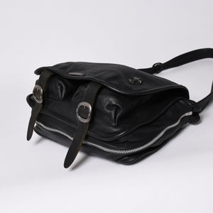 極美品 CHROME HEARTS クロムハーツ Gunslinger Messenger Bag スモールCHクロス ガンスリンガー メッセンジャーバッグ ショルダーバッグ ブラック 中古 4a006155