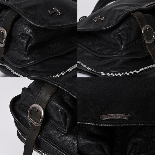 極美品 CHROME HEARTS クロムハーツ Gunslinger Messenger Bag スモールCHクロス ガンスリンガー メッセンジャーバッグ ショルダーバッグ ブラック 中古 4a006155