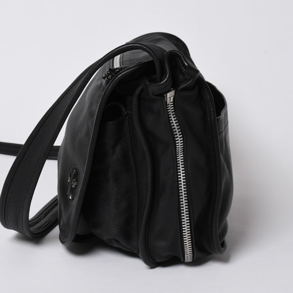 極美品 CHROME HEARTS クロムハーツ Gunslinger Messenger Bag スモールCHクロス ガンスリンガー メッセンジャーバッグ ショルダーバッグ ブラック 中古 4a006155