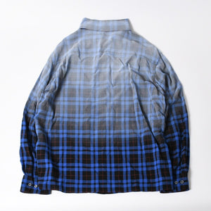 新品同様 Maison Margiela メゾン マルジェラ SS26 フェイデッド チェックシャツ S50DT0069 ブルー サイズ52 中古 4a006128