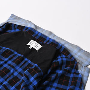 新品同様 Maison Margiela メゾン マルジェラ SS26 フェイデッド チェックシャツ S50DT0069 ブルー サイズ52 中古 4a006128