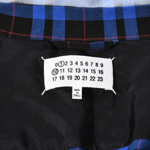新品同様 Maison Margiela メゾン マルジェラ SS26 フェイデッド チェックシャツ S50DT0069 ブルー サイズ52 中古 4a006128