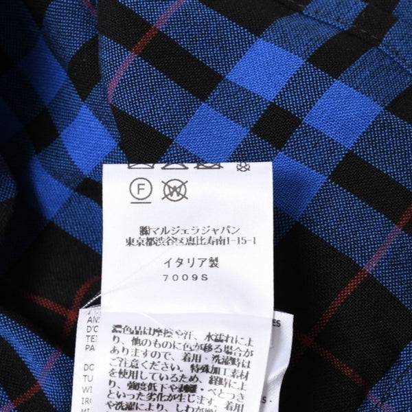 新品同様 Maison Margiela メゾン マルジェラ SS26 フェイデッド チェックシャツ S50DT0069 ブルー サイズ52 中古 4a006128