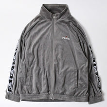 画像をギャラリービューアに読み込む, 極美品 FUBU フブ トラックジャケット ジャージ サイズXL ベロア サイドロゴ コットン グレー ブラック 中古 4a005914