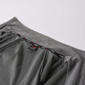 極美品 FUBU フブ トラックジャケット ジャージ サイズXL ベロア サイドロゴ コットン グレー ブラック 中古 4a005914
