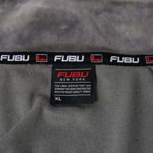 画像をギャラリービューアに読み込む, 極美品 FUBU フブ トラックジャケット ジャージ サイズXL ベロア サイドロゴ コットン グレー ブラック 中古 4a005914