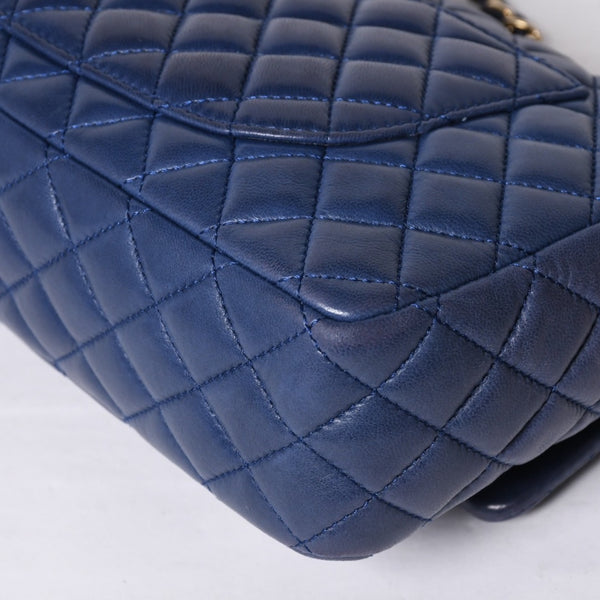 CHANEL シャネル チェーンショルダーバッグ マトラッセ25 バレンタイン限定 ココマーク ラムスキン ブルー 13番台 美品 中古 4a000617