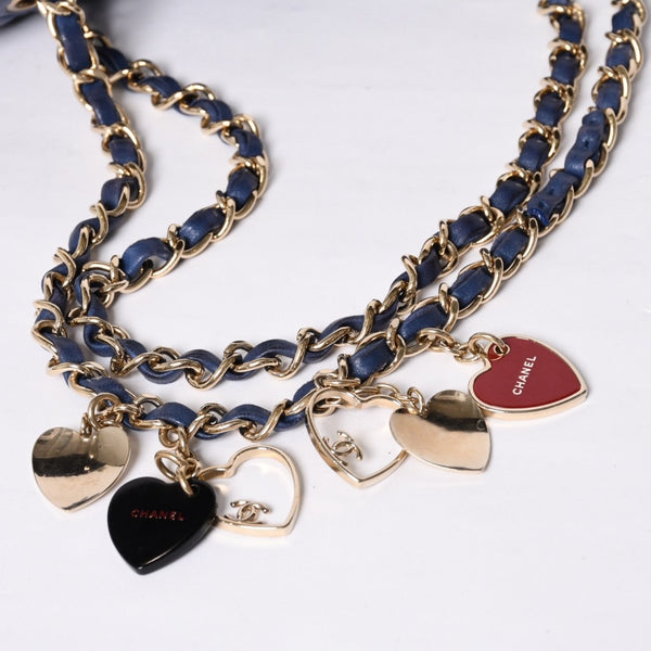 CHANEL シャネル チェーンショルダーバッグ マトラッセ25 バレンタイン限定 ココマーク ラムスキン ブルー 13番台 美品 中古 4a000617