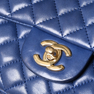 CHANEL シャネル チェーンショルダーバッグ マトラッセ25 バレンタイン限定 ココマーク ラムスキン ブルー 13番台 美品 中古 4a000617