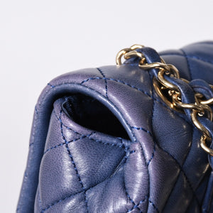 CHANEL シャネル チェーンショルダーバッグ マトラッセ25 バレンタイン限定 ココマーク ラムスキン ブルー 13番台 美品 中古 4a000617