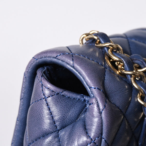 CHANEL シャネル チェーンショルダーバッグ マトラッセ25 バレンタイン限定 ココマーク ラムスキン ブルー 13番台 美品 中古 4a000617