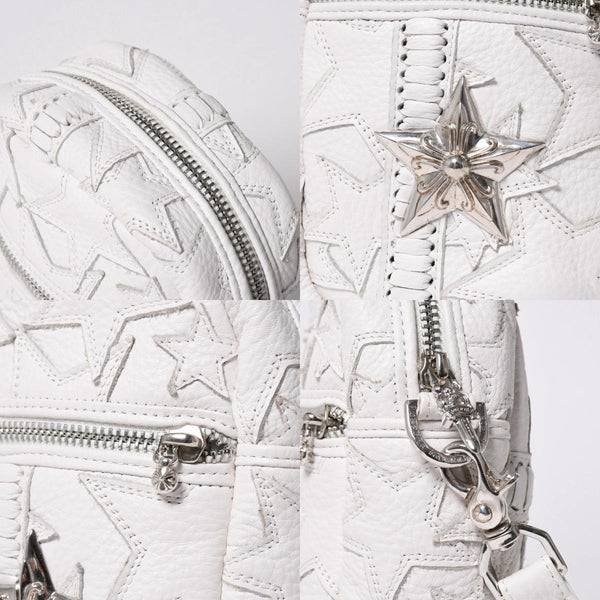 極美品 CHROME HEARTS クロムハーツ TAKA MINI タカ ミニ ショルダーバッグ ラスベガス限定 スターパッチ スター装飾 ホワイト 中古 4a006160