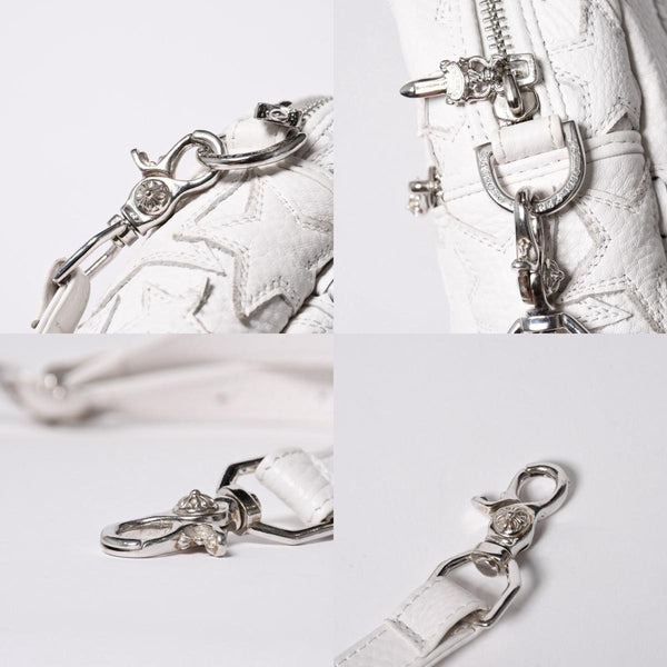 極美品 CHROME HEARTS クロムハーツ TAKA MINI タカ ミニ ショルダーバッグ ラスベガス限定 スターパッチ スター装飾 ホワイト 中古 4a006160