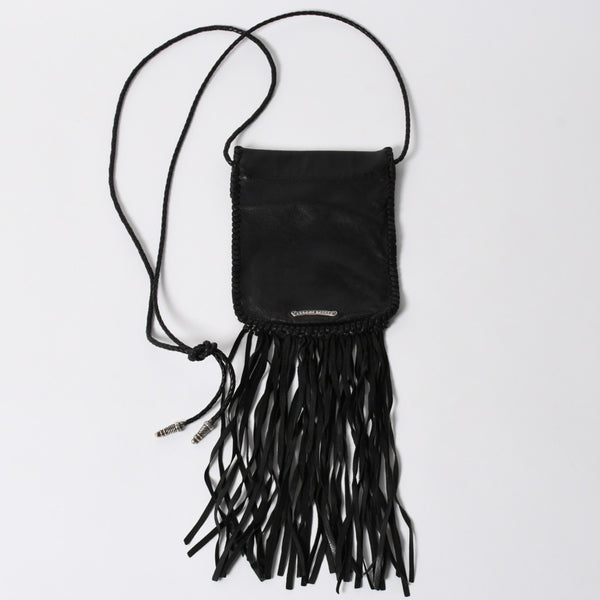 CHROME HEARTS クロムハーツ FLAT HIPPIE W/FRINGE フラットヒッピー フリンジ ショルダーバッグ セメタリークロスパッチ 美品 中古 4a006163