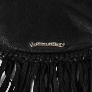 CHROME HEARTS クロムハーツ FLAT HIPPIE W/FRINGE フラットヒッピー フリンジ ショルダーバッグ セメタリークロスパッチ 美品 中古 4a006163