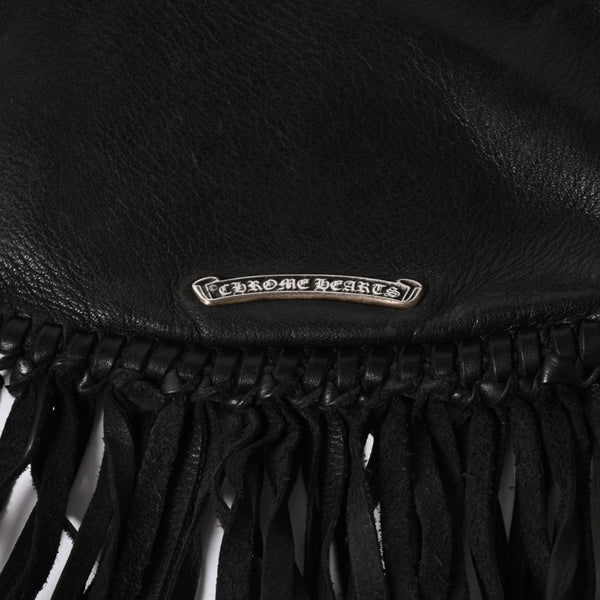 CHROME HEARTS クロムハーツ FLAT HIPPIE W/FRINGE フラットヒッピー フリンジ ショルダーバッグ セメタリークロスパッチ 美品 中古 4a006163