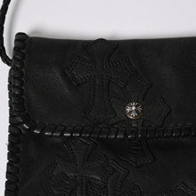 画像をギャラリービューアに読み込む, CHROME HEARTS クロムハーツ FLAT HIPPIE W/FRINGE フラットヒッピー フリンジ ショルダーバッグ セメタリークロスパッチ 美品 中古 4a006163